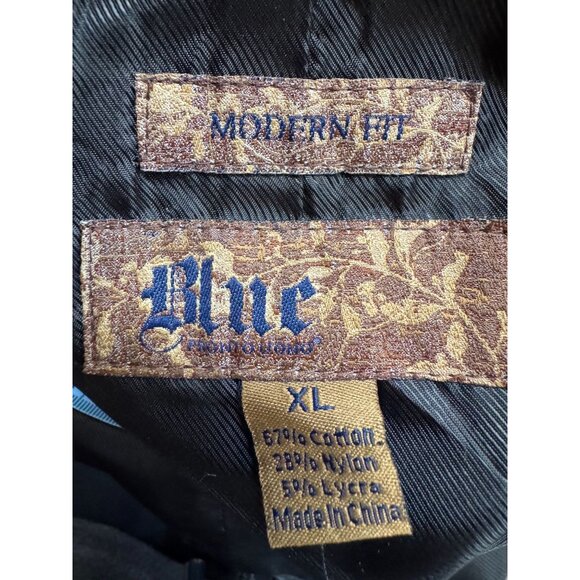 Mens Gray Modern Fit Blazer XL Blue By Cinque 2-Button Cotton Blend - Picture 12 of 16